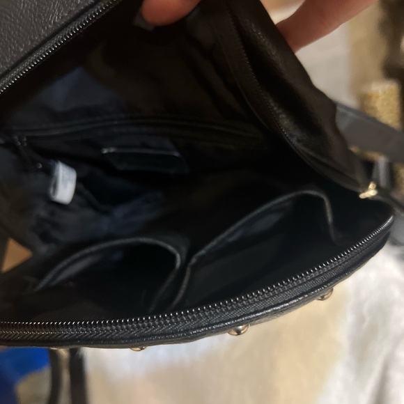 EUC- SUPER CUTE NINE WEST BLACK BACKPACK WITH SILVER STUDS - Picture 8 of 11